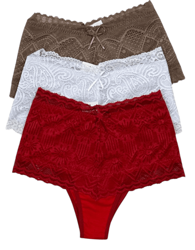 Kit 10 Calcinhas Modeladoras de Algodao com Renda 